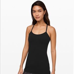 Lululemon Power Y tanks in black and grey